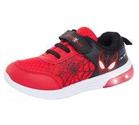 Marvel Scarpe da ginnastica per bambini Spiderman, con luci lampeggianti, per corsa, sport, skater, Rosso, 25 EU