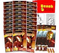 Marvel Set di mini bomboniere Iron Man per bambini, confezione con 24 mini confezioni da gioco Iron Man Grab n Go con pagine da colorare, adesivi e molto altro (forniture per feste di compleanno