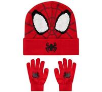 Marvel Set Guanti E Cappellino Bambino Spiderman, Set Guanti Invernali E Cappello Spidey, Cappello Spiderman Bambino, Taglia Unica Rosso