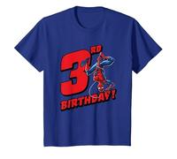 Marvel Spider-Man 3rd Birthday Maglietta, Bambini, Blu Reale, 8 Anni