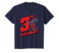 Marvel Spider-Man 3rd Birthday Maglietta, Bambini, Navy, 4 Anni