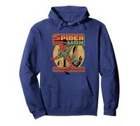 Marvel Spider-Man 70's Style Felpa con Cappuccio, Unisex per Adulti, Navy, S