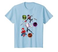 Marvel Spider-Man And Spider-Verse Pals Halloween Adventure Maglietta, Bambini, Celeste, 2 Anni