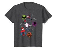 Marvel Spider-Man And Spider-Verse Pals Halloween Adventure Maglietta, Bambini, Grigio Scuro, 10 Anni
