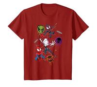 Marvel Spider-Man And Spider-Verse Pals Halloween Adventure Maglietta, Bambini, Mirtillo Rosso, 3 Anni