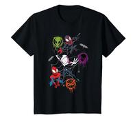 Marvel Spider-Man And Spider-Verse Pals Halloween Adventure Maglietta, Bambini, Nero, 12 Anni