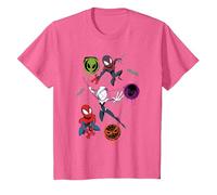 Marvel Spider-Man And Spider-Verse Pals Halloween Adventure Maglietta, Bambini, Rosa mélange, 4 Anni