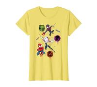 Marvel Spider-Man And Spider-Verse Pals Halloween Adventure Maglietta, Donna, Limone, XL