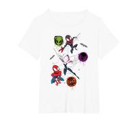 Marvel Spider-Man And Spider-Verse Pals Halloween Adventure Maglietta, Donna Plus-Size, Bianco, 3X