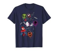 Marvel Spider-Man And Spider-Verse Pals Halloween Adventure Maglietta, Uomo, Navy, 6XL