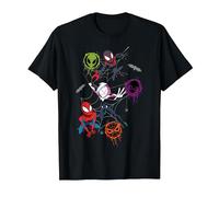 Marvel Spider-Man And Spider-Verse Pals Halloween Adventure Maglietta, Uomo, Nero, L