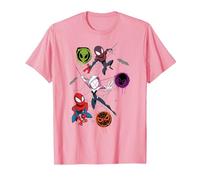 Marvel Spider-Man And Spider-Verse Pals Halloween Adventure Maglietta, Uomo, Rosa, S