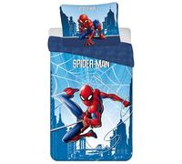 MARVEL Spider-Man Blu navy Biancheria da letto per bambini DOPPIA FACCIA con cerniera, 100% COTONE 140x200+70x90cm OEKO-TEX (B)