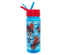 Marvel Spider-Man - Borraccia per bambini con coperchio antipolvere integrato, 500 ml, senza BPA, Avenger, con maniglia per il trasporto, borraccia per la scuola con cannuccia rimovibile