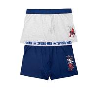 Marvel Spider-Man Boxer per ragazzi - Biancheria intima per bambini, boxer blu/grigio (confezione da 2)