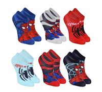 Marvel Spider Man Calzini per Ragazzi, Set di 6 Calzini Corti Classici in Cotone, Taglie EU 23 a 34 (IT, Numero, 27, 30, Regular, Multicolore)