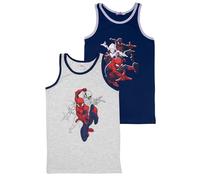 Marvel Spider-Man Canottiera intima per ragazzi - Canottiera per bambini, colore grigio/blu (confezione da 2), grigio/blu, 122 cm-128 cm