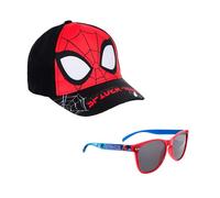 Marvel Spider Man Cappellino e Occhiali da Sole per Ragazzi, Occhiali da Sole con Protezione UV, Cappellino da Baseball per Bambino (IT, Numero, 53, Noir)