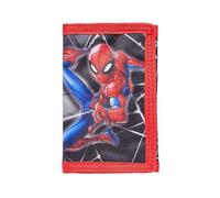 Marvel Spider-Man Character Portafoglio Tri-Fold con Spazi per Carte Note e Tasca portamonete con zip, Rosso, Taglia unica, Casual