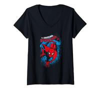 Marvel Spider-Man Crawl Maglietta con Collo a V