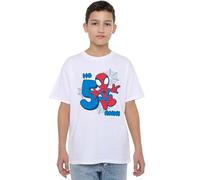 Marvel Spider-Man Cute Spidey Compleanno 5 Anni, White T-Shirt, 9-11 Years Unisex Kids
