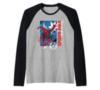 Marvel Spider-Man: Day Comic Panel of Spider-Man Maglia con Maniche Raglan