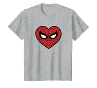 Marvel Spider-Man Face Mask Valentine's Heart Logo Maglietta, Bambini, Grigio Melange, 2 Anni