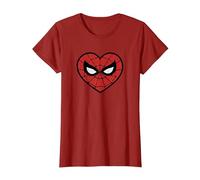 Marvel Spider-Man Face Mask Valentine's Heart Logo Maglietta, Donna, Mirtillo Rosso, XXL