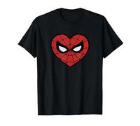 Marvel Spider-Man Face Mask Valentine's Heart Logo Maglietta, Uomo, Nero, 3XL