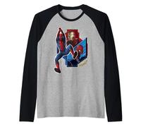 Marvel Spider-Man Homecoming Iron Man And Spider-Man Panels Raglan Baseball Tee