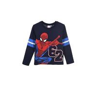 Marvel Spider-Man - Maglia a maniche lunghe per bambini, 100% cotone, taglie 98-128, Supereroi Spidey, Maglione, Maglione, Avengers, Blu scuro, 128
