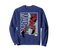 Marvel Spider-Man Marvel Swing Felpa, Unisex per Adulti, Navy, XXL