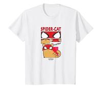 Marvel Spider-Man: Miles Morales Spider-Cat Comic Panels Maglietta, Bambini, Bianco, 4 Anni