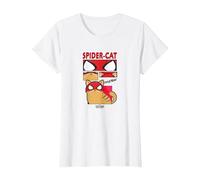 Marvel Spider-Man: Miles Morales Spider-Cat Comic Panels Maglietta, Donna, Bianco, XXL