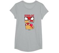 Marvel Spider-Man: Miles Morales Spider-Cat Comic Panels Maglietta, Ragazze, Grigio Melange, L