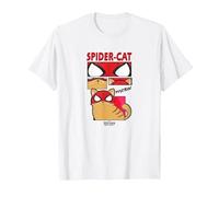 Marvel Spider-Man: Miles Morales Spider-Cat Comic Panels Maglietta, Uomo, Bianco, 5XL