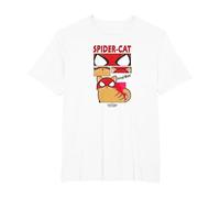 Marvel Spider-Man: Miles Morales Spider-Cat Comic Panels Maglietta, Uomo Taglie Grandi, Bianco, 5X Tall