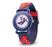 Marvel Spider-Man - Orologio analogico al quarzo con cinturino 3D per insegnare l'ora ai bambini, Blu, Cinturino