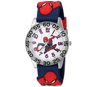 Marvel Spider-Man - Orologio analogico al quarzo con cinturino in 3D per insegnare l'ora, Blu, Cinturino