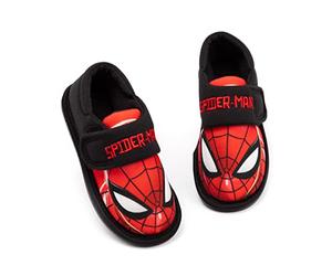 Marvel Spider-Man Pantofole Ragazzi Bambini Supereroe Casa Scarpe Mocassini, Nero, 30 EU