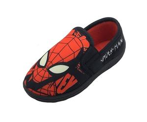 Marvel Spider-Man, pantofole Spiderman per ragazzi o ragazze con occhi che si illuminano al buio, rosso/nero, taglia 7-2, rosso nero, 28 EU