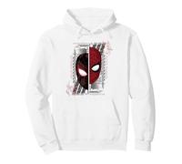 Marvel Spider-Man Peter Parker & Miles Morales Split Mask Felpa con Cappuccio, Unisex per Adulti, Bianco, L