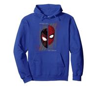 Marvel Spider-Man Peter Parker & Miles Morales Split Mask Felpa con Cappuccio, Unisex per Adulti, Blu Reale, S