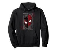 Marvel Spider-Man Peter Parker & Miles Morales Split Mask Felpa con Cappuccio, Unisex per Adulti, Nero, S