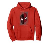 Marvel Spider-Man Peter Parker & Miles Morales Split Mask Felpa con Cappuccio, Unisex per Adulti, Rosso, L