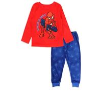 Marvel Spider-Man - Pigiama in pile per bambini, 2-8 anni, con maglia rossa e pantaloni blu, Multi, 2 anni