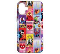 Marvel Spider-Man Retro ’80s & ’90s Valentine’s Day Card Custodia per iPhone 16 Plus