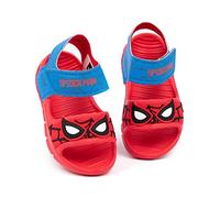 Marvel Spider-Man Sandali Bambini | Boys Girls Superhero Face Mask Sliders con cinturino di supporto | Rosso Blu Scarpe Estate Calzature