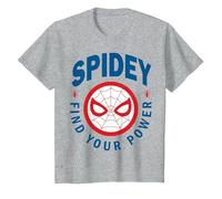 Marvel Spider-Man Spidey Find Your Power Left Chest Maglietta, Bambini, Grigio Melange, 10 Anni