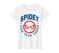 Marvel Spider-Man Spidey Find Your Power Left Chest Maglietta, Donna, Bianco, M